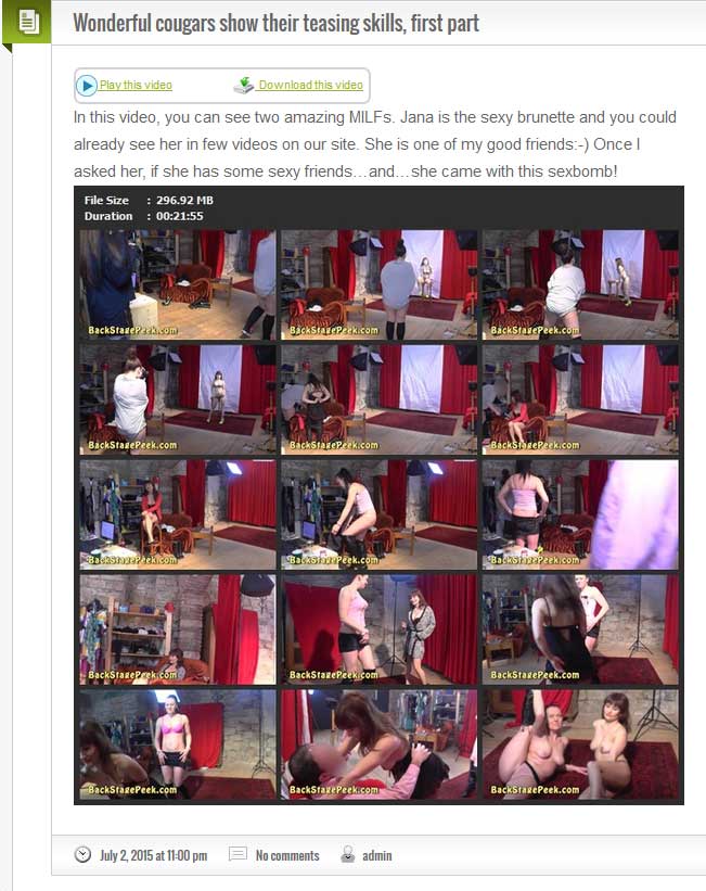Backstage Peek Screenshot 2