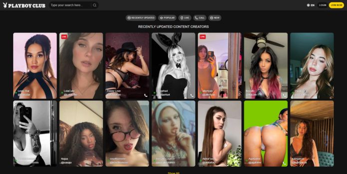 An image of Playboyclub site